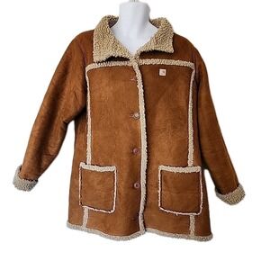 Carhartt Faux Suede Sherpa Lined Boulder Parka Barn Coat Brown Women's XXL (20)